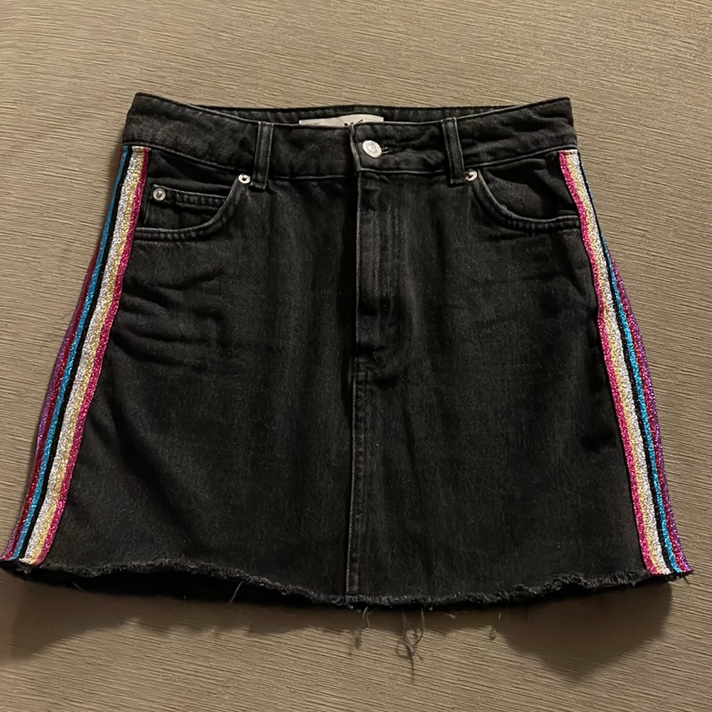 Top shop Moto Denim Skirt Size 4